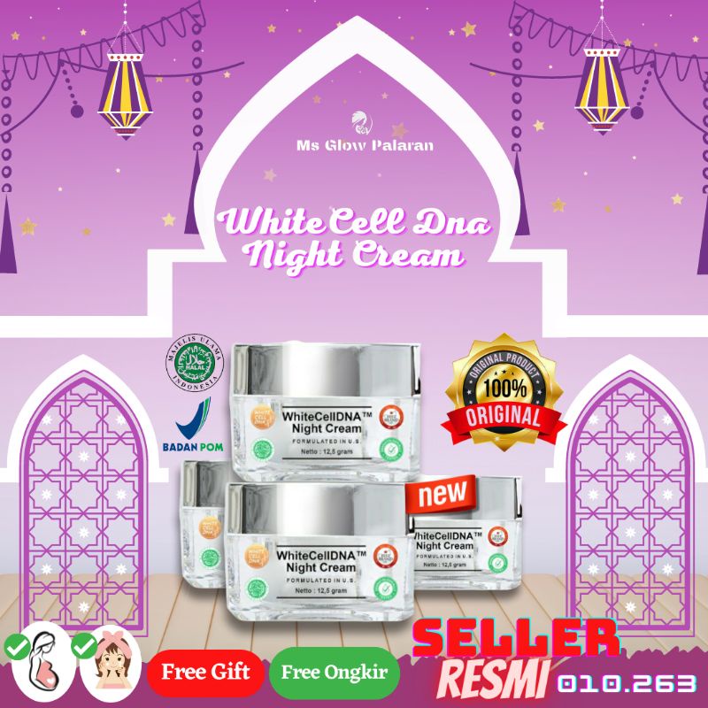 Ms Glow Night Cream WhiteCell DNA/Brantas flek dan kulit sensitif