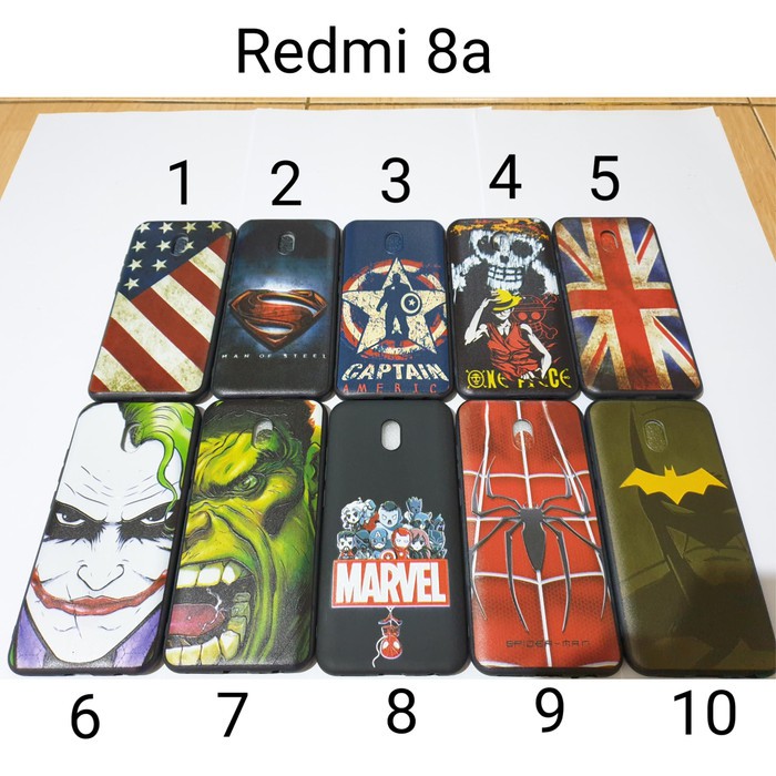 Case Soft Hitam Xiaomi Redmi 8a Motif Superhero / Case Soft Redmi8a  Black Case