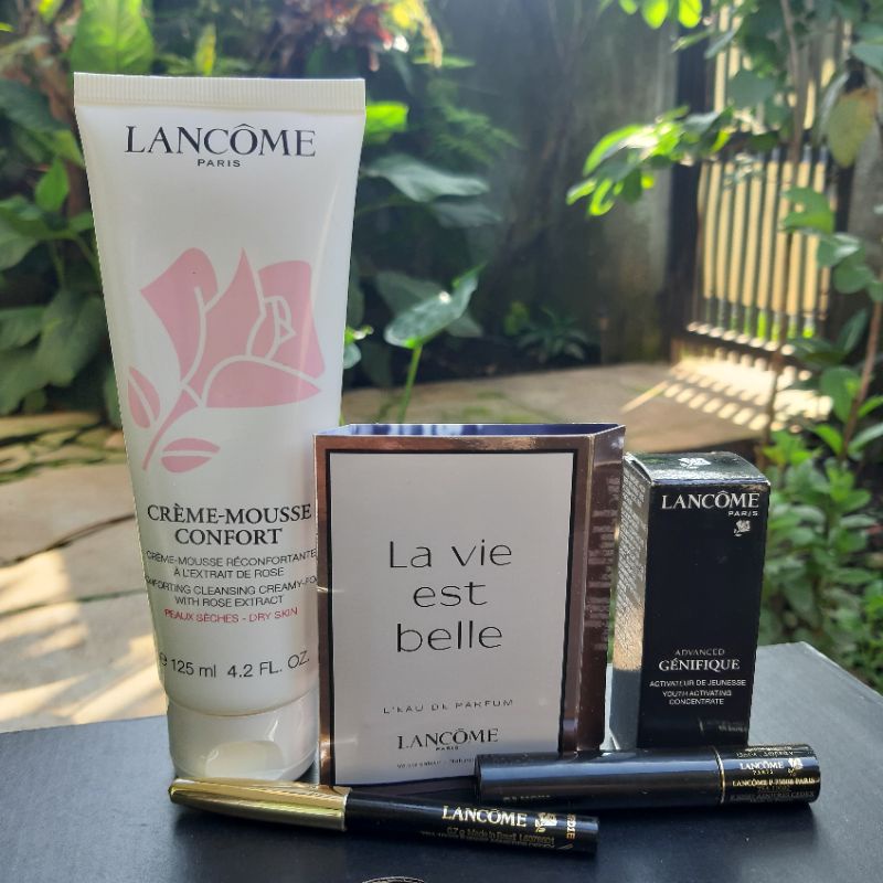 Lancome Paris Creme Mousse Confort 125 ml Original Segel Free Sample dan Tas Kosmetik Colette Austra
