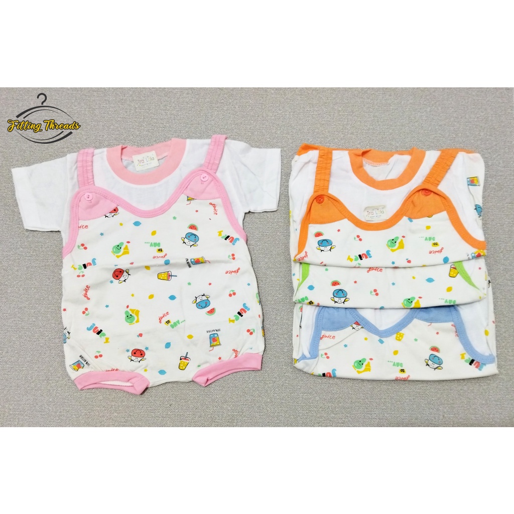 Setelan Baju Bayi Overall Lengan Pendek / Stelan Baju Kodok / Jumper Bayi Newborn 1 2 3 4 5 6 7 8 9 Bulan TRALALA