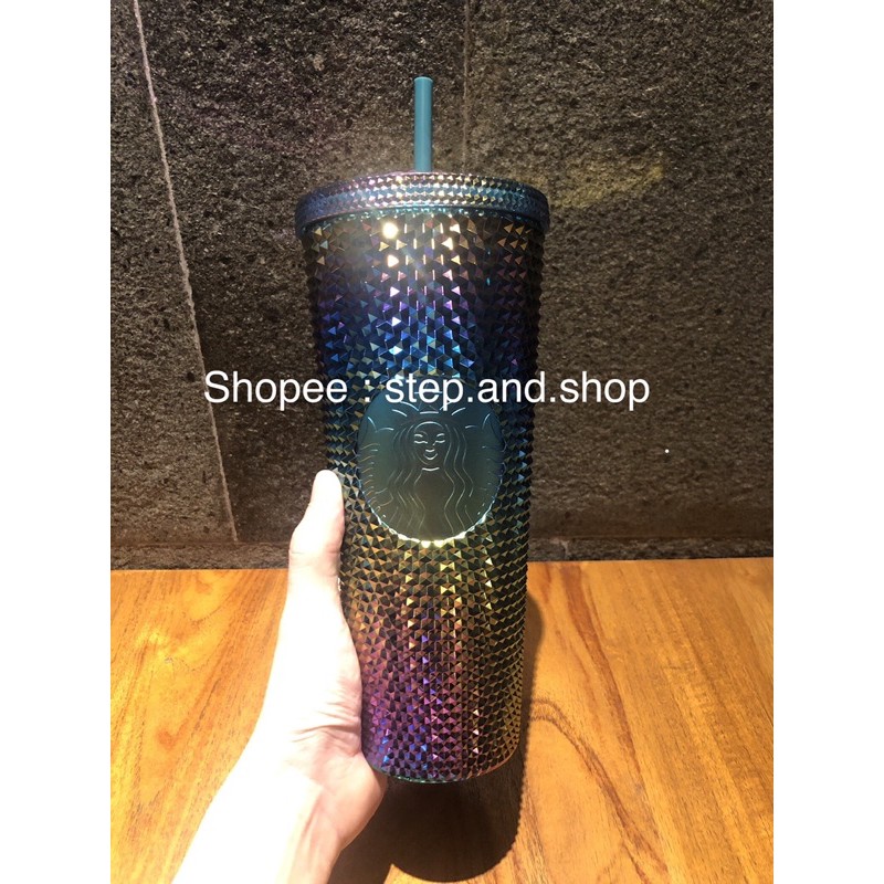 Starbucks Tumbler Studded Bling - Unicorn Siren Tail Colour - Trenta - Rare Limited Edition