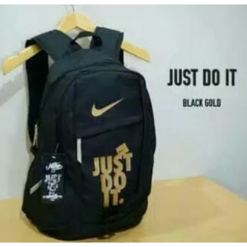 TAS RANSEL NIKE PRIA WANITA REMAJA ANAK SEKOLAH KULIAH KERJA NONGKRONG BLACK LAPTOP JUST DO IT