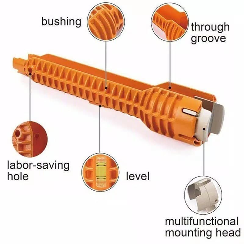 Multifunctional Sink and Faucet Tool Wrench Installer Water Pipe