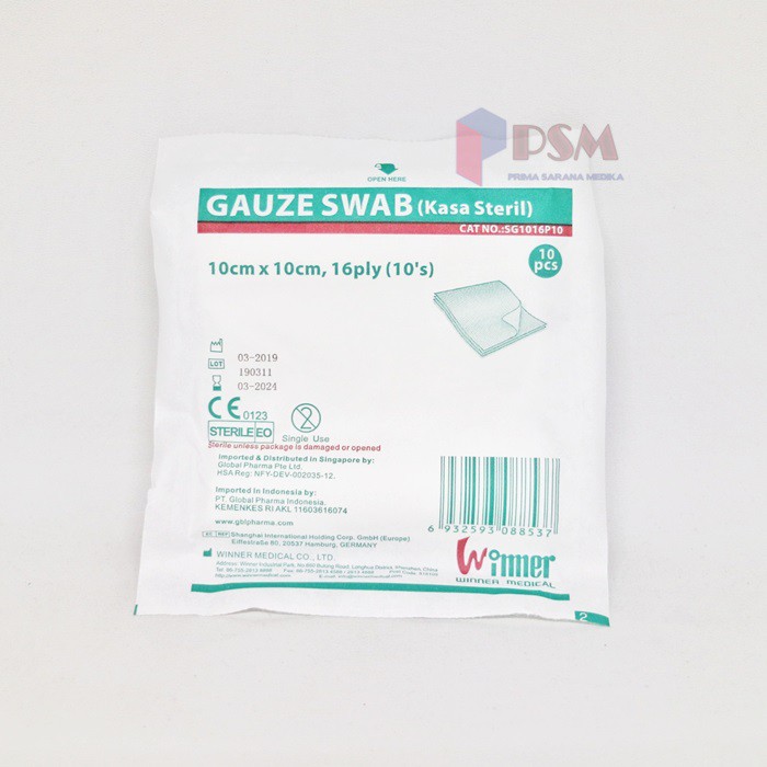 Gauze Swab 10x10cm 16ply 10s Winner / Kasa Steril LD