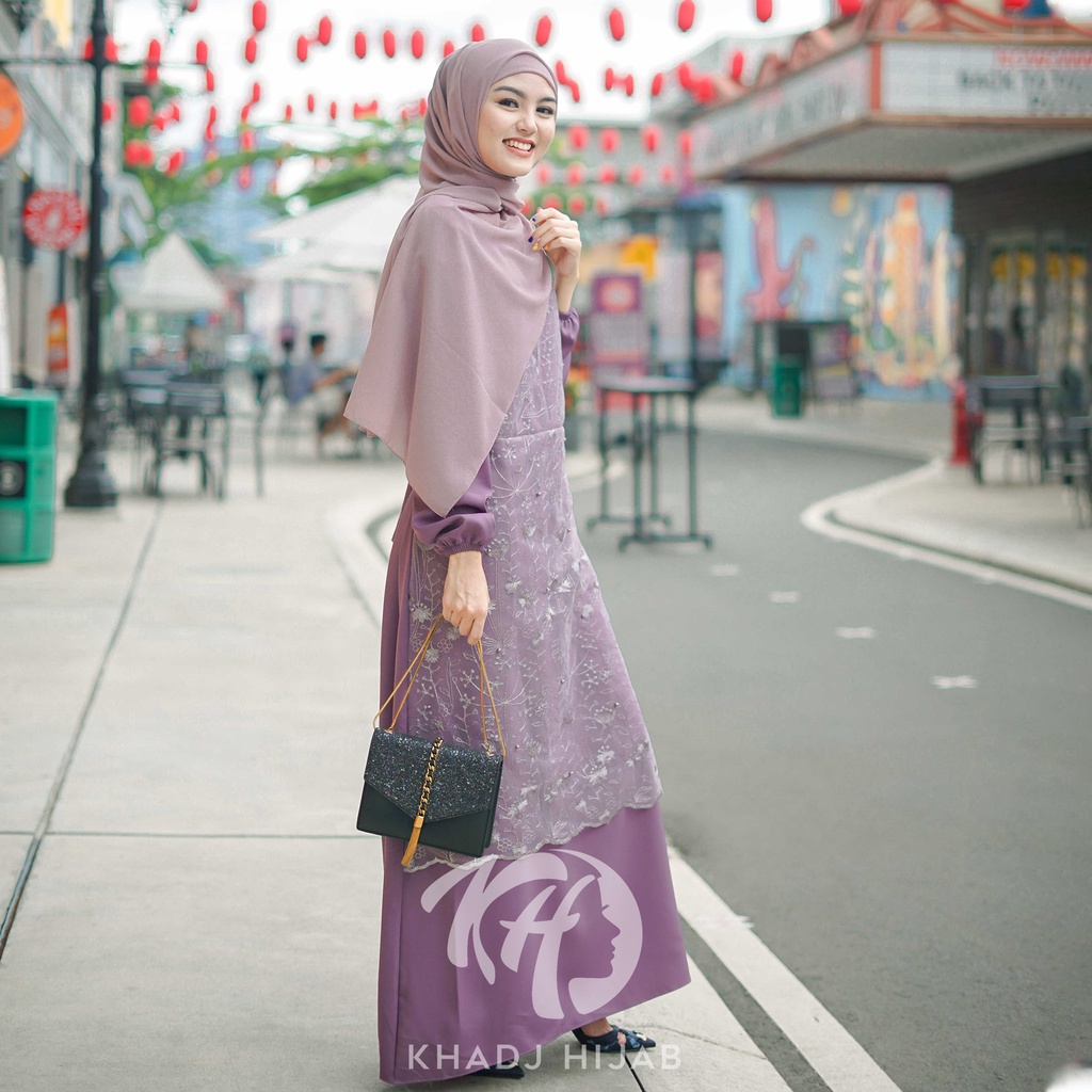Khadj Hijab - Dress Muslim Gamis Brukat Almaa-1