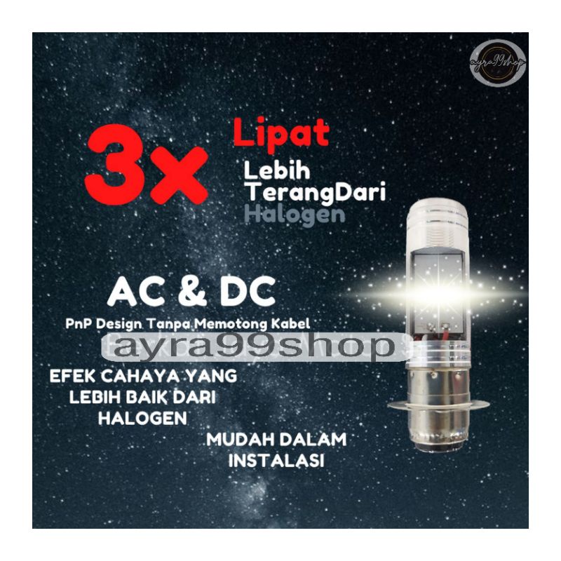 Lampu Utama LED Cree H6 2 sisi Mata AC DC Bebek Dan Motor Matic