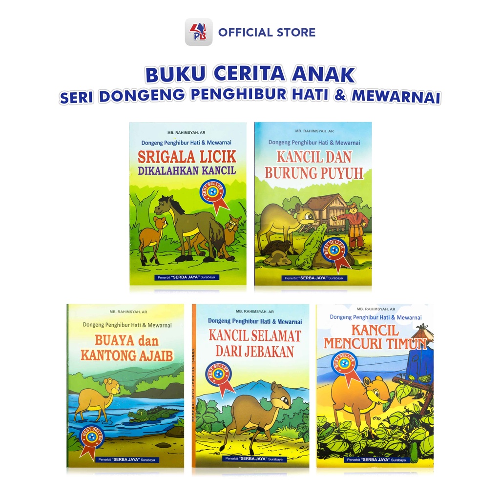 Buku Cerita Anak Bergambar : Kancil Selamat Dari Jebakan / Kancil Mencuri Timun / Kancil Dan Burung 