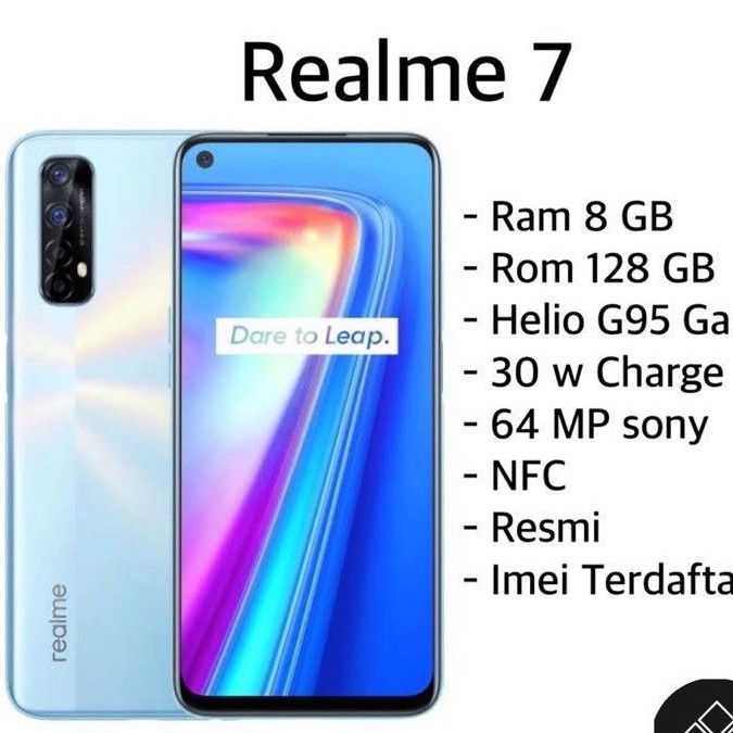 HP REALME 7 RAM 8GB ROM 128GB 8/128 8/128GB GARANSI RESMI INDONESIA IMEI TERDAFTAR NFC ASLI NEW BARU