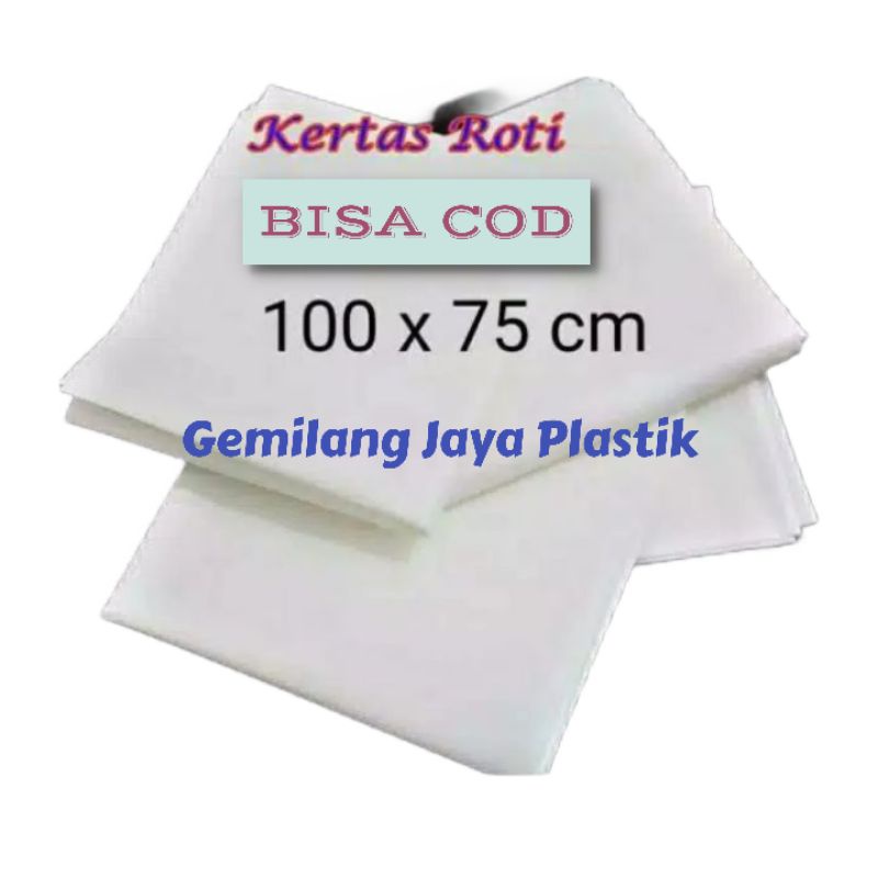 Kertas Roti Putih / Kertas Minyak /Baking Paper Uk 100×75 cm @5 Lembar