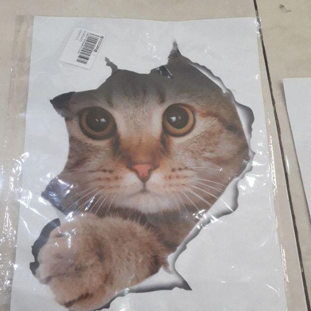Stiker Bentuk Kartun Kucing 3d Bahan Pvc Ukuran 21*29cm Untuk Tempat Duduk Toilet/kamar Mandi
