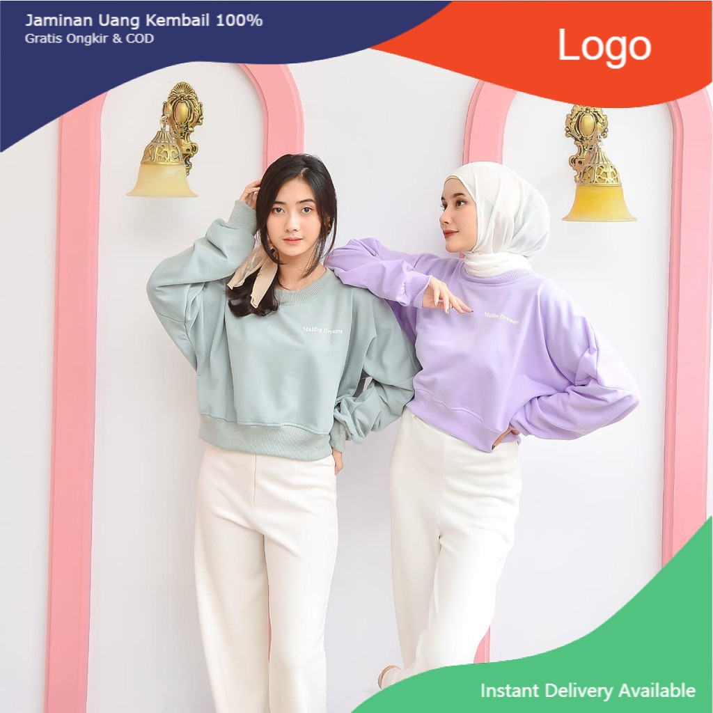 [ COD ] sweater wanita MALIBU DREAM OVERSIZE sweater fleece