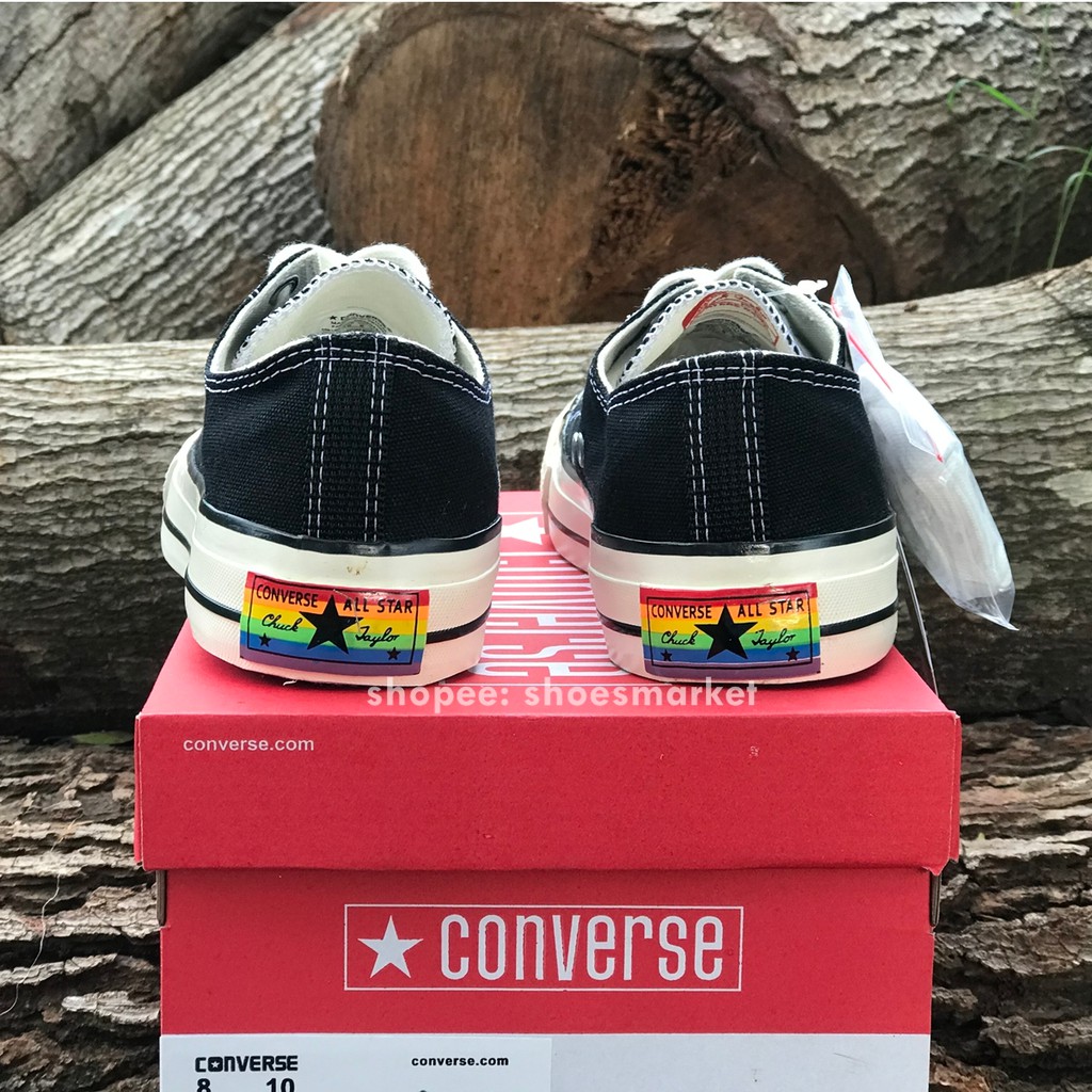 SEPATU CONVERSE 70S LOW X RAINBOW BLACK WHITE ALL STAR CHUCK TAYLOR