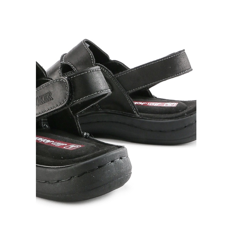 SANDAL CASUAL JIM JOKER PRIA ORIGINAL SLINGBACK KULIT HITAM JJ03