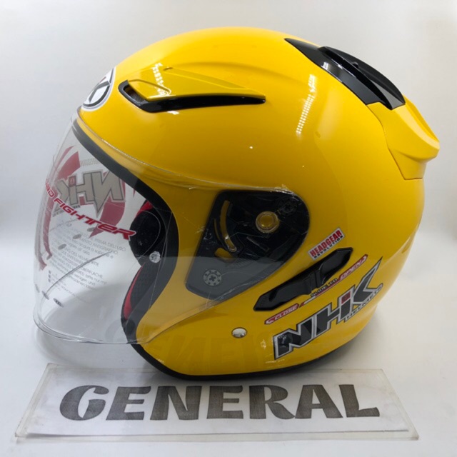 Helm NHK R1 Solid Yellow Kuning Double Visor
