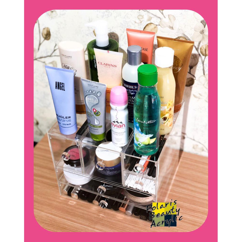 RAK KOSMETIK ACRYLIC-TEMPAT MAKEUP AKRILIK-BEAUTY CASE AKRILIK-SIGNORA