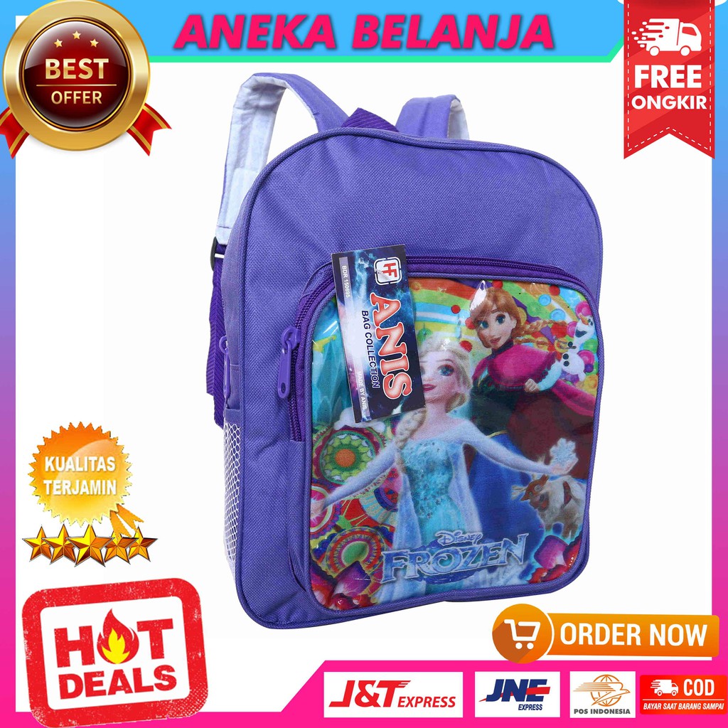 Ready Stock Tas Punggung Khusus Anak Cewek Gambar Kartun Frozen Mini Berkualitas Tas Sekolah PAUD TK