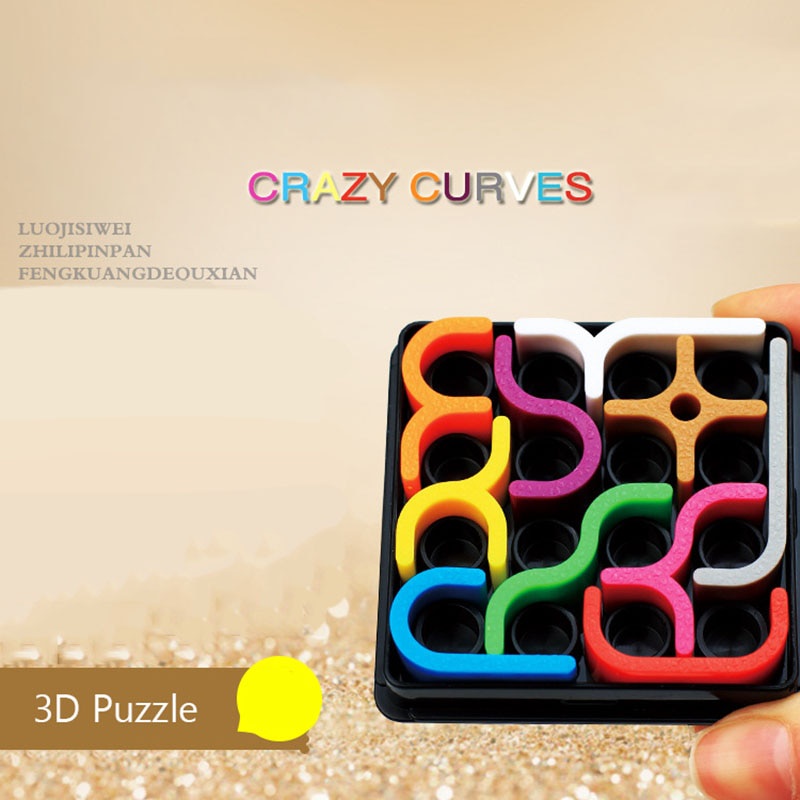 Mainan Puzzle 3D Anak Creative Intelligence Crazy Curve Matrix Games Puzzle Unik Anak Kreatif