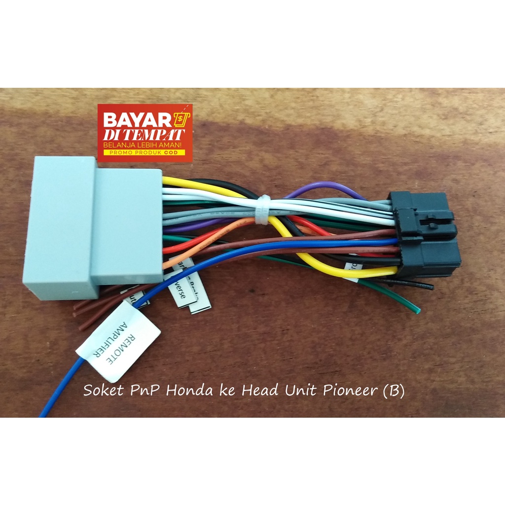 Soket Audio PNP Honda 2008-2017 ke Head Unit/ Tape Mobil Pioneer model Fuse Atas/ Bawah