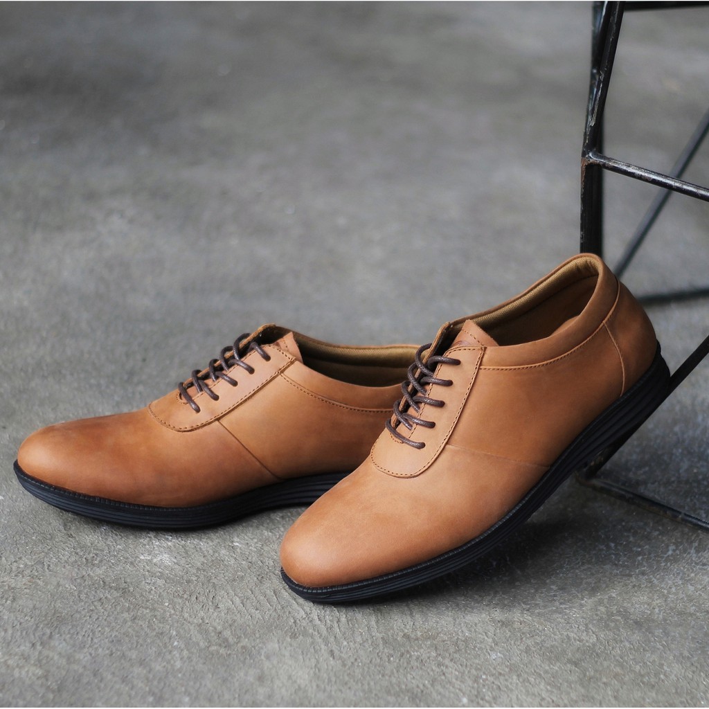 ACCENT CAMEL |FORIND x Reyl| Sepatu Kulit Asli Vintage Klasik Casual Pria Sport Original Footwear