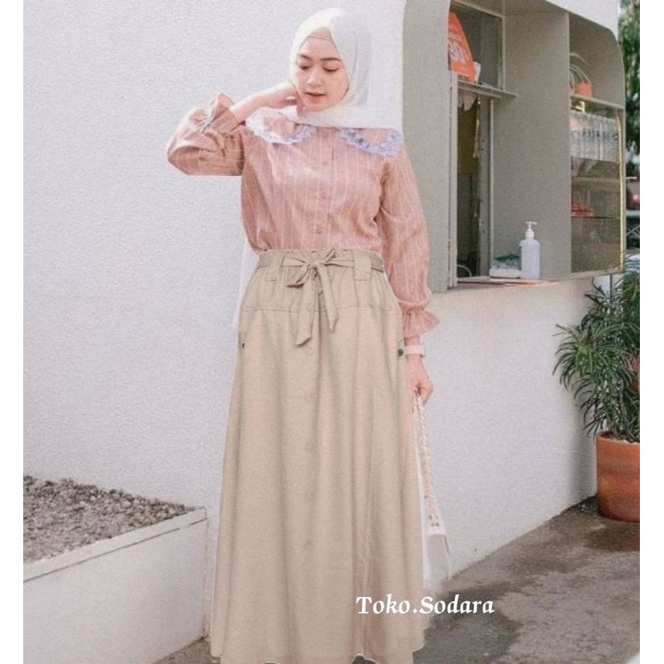 Rok Payung Katun Cigarete // SaZa Skirt katun Cigarete // Rok Murah // Rok Muslim