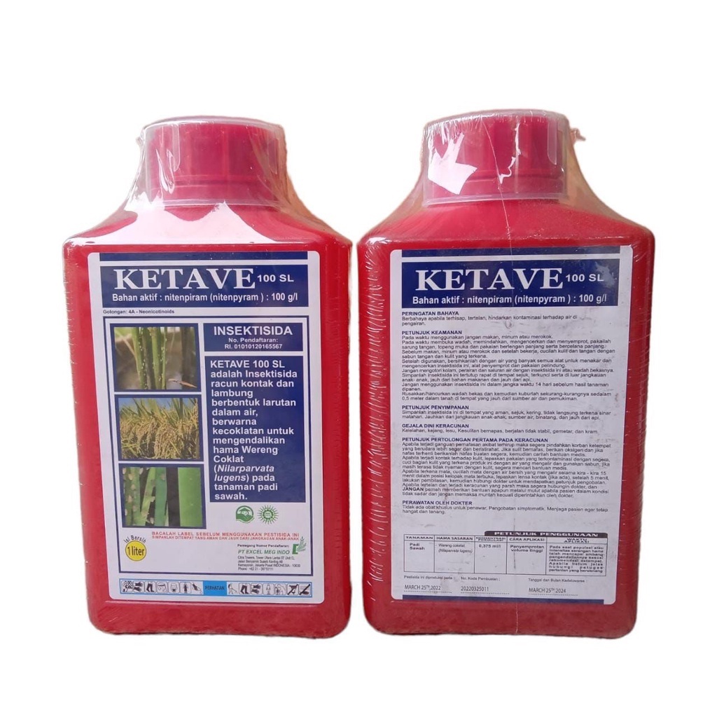 Insektisida Ketave 100 sl 1 liter Pembasmi Wereng Bahan aktif : Nitenpiram 100 g/l Syram, Desanto 200g/l Niten 100 g/l