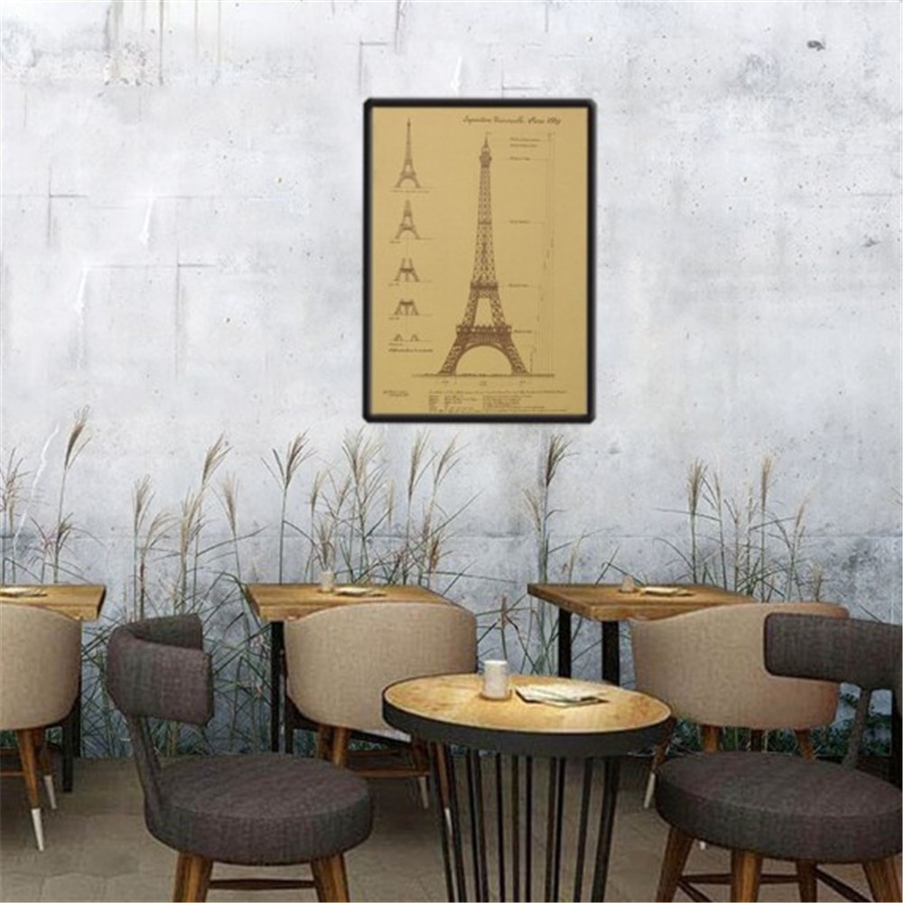 Stiker Dinding Desain Sketsa Menara Eiffel Paris Romantis Shopee