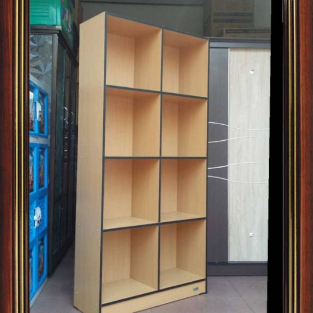 Rak buku 8 kotak,Lemari buku berkualitas,Rak Arsip,Rak display + Gratis Ongkir
