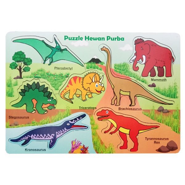 MAINAN EDUKASI ANAK Puzzle Kayu Hewan Purba