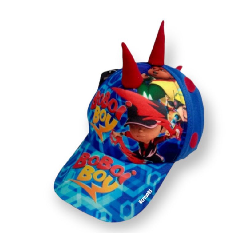 TOPI ANAK KARAKTER BOBOIBOY TANDUK,TOPI ANAK PRINT DEPAN ,TOPI ANAK USIA 2-7TAHUN-BOBOIBOY .13