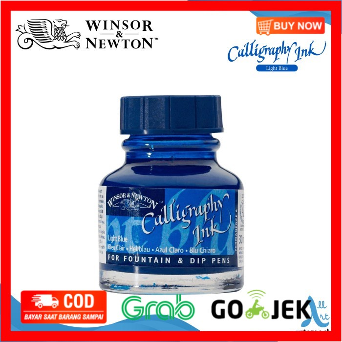 

(BISA COD) Tinta Kaligrafi Winsor & Newton 30ml Bottle Calligraphy Ink - LIGHT BLUE