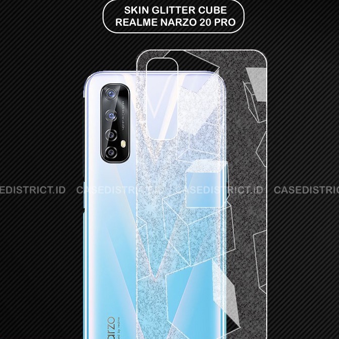 REALME C12 NARZO 50 NARZO 20 PRO NARZO 20 NARZO 30A 30 A ANTI GORES BELAKANG SKIN CUBE GARSKIN BACK ANTI JAMUR MOTIF GLITTER CUBE PELINDUNG BELAKANG ANTI JAMURAN