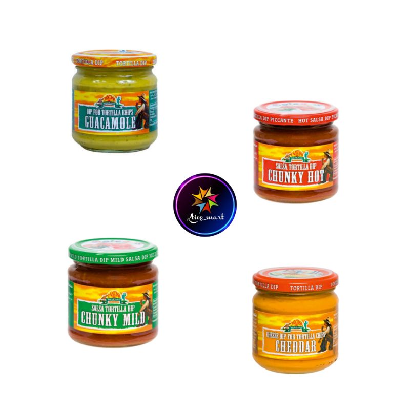 

Saus Salsa Cantina Mexicana 190gr Guacamole/Chunky Hot/Chunky Mild/Cheddar/import