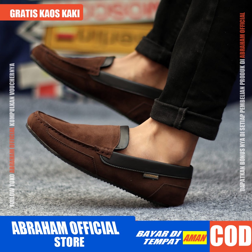 ABRHM x KILIAN Sepatu Slip On Pria Sepatu Pria Casual Sepatu Cowok/Cowo Ori Sepatu Kasual Slop Anti Slip Semi Formal Kerja Kuliah Gaya Santai Keren Kekinian Original Murah Terlaris