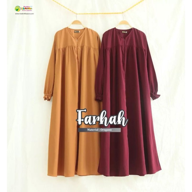 Farhah Orogano Gamis by Libasuna / Gamis Polos / Gamis Adem / Libasuna Ori / Moslem Libasuna