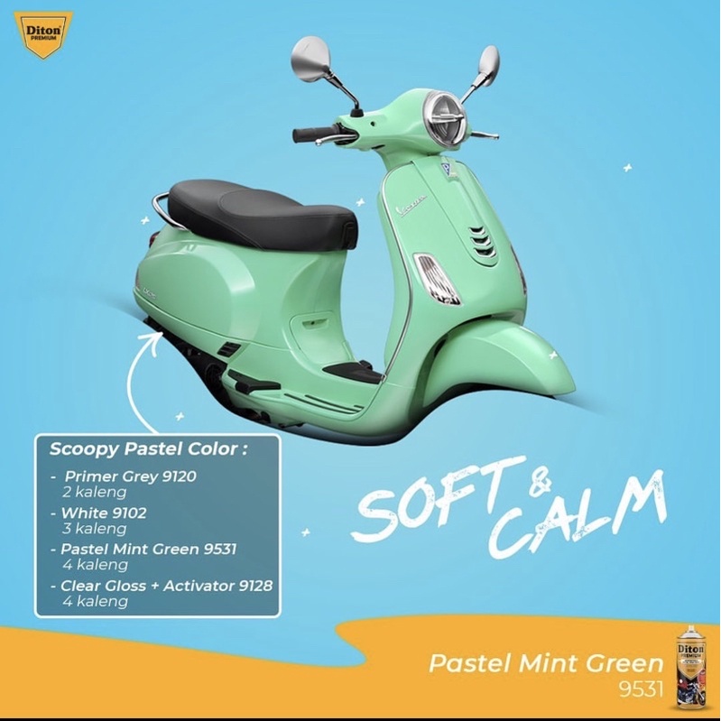 Cat Semprot Diton Premium 400cc - Pastel Mint Green 9531