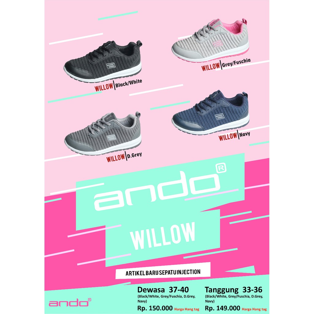 SEPATU ANAK REMAJA SMP TERLARIS ANDO WILLOW 33-36