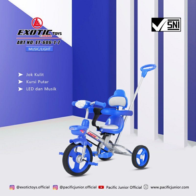 Sepeda Roda Tiga Anak Exotic ET-606-1-7 Kursi Putar