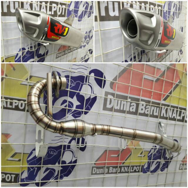 Knalpot racing klx rv1 silver pnp full set dtracker klx bf s l 150cc