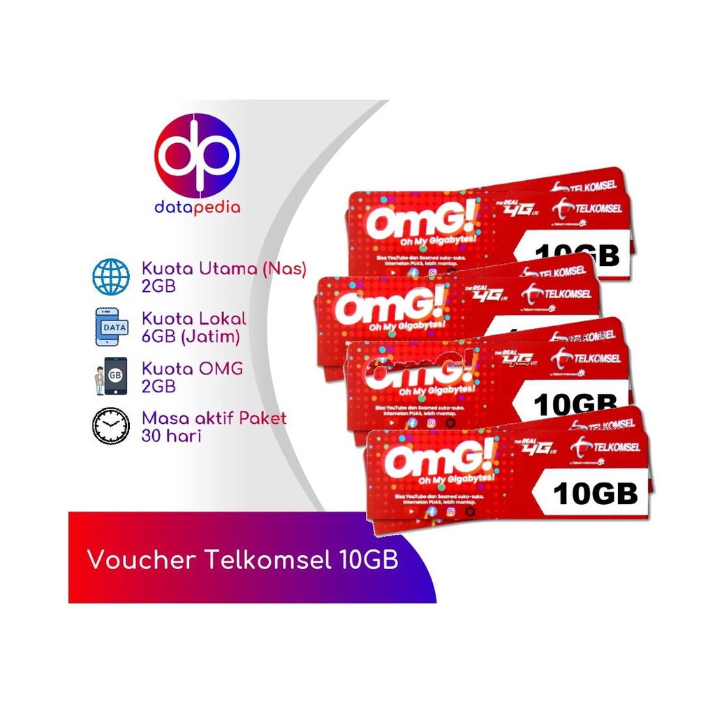 voucher telkomsel 10gb Jatim