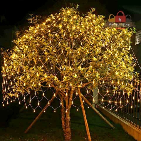 Lampu Jaring LED Warm White 3x2m Dekorasi Natal LED Tirai Lampu Malam