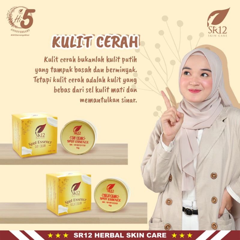 Spot Essence SR12 | Spot Essence Day Cream &amp; Spot Essence Night Cream | Krim Wajah SR12 Skincare