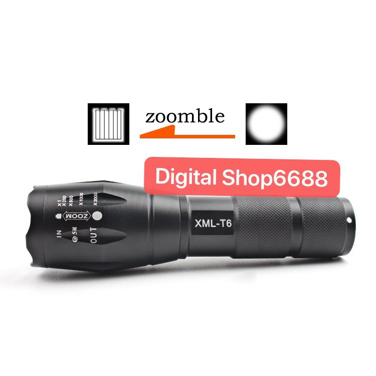 Senter LED Cahaya Kuning Tactical CREE XML-T6 8000 Lumens with Baterai plus PN-2