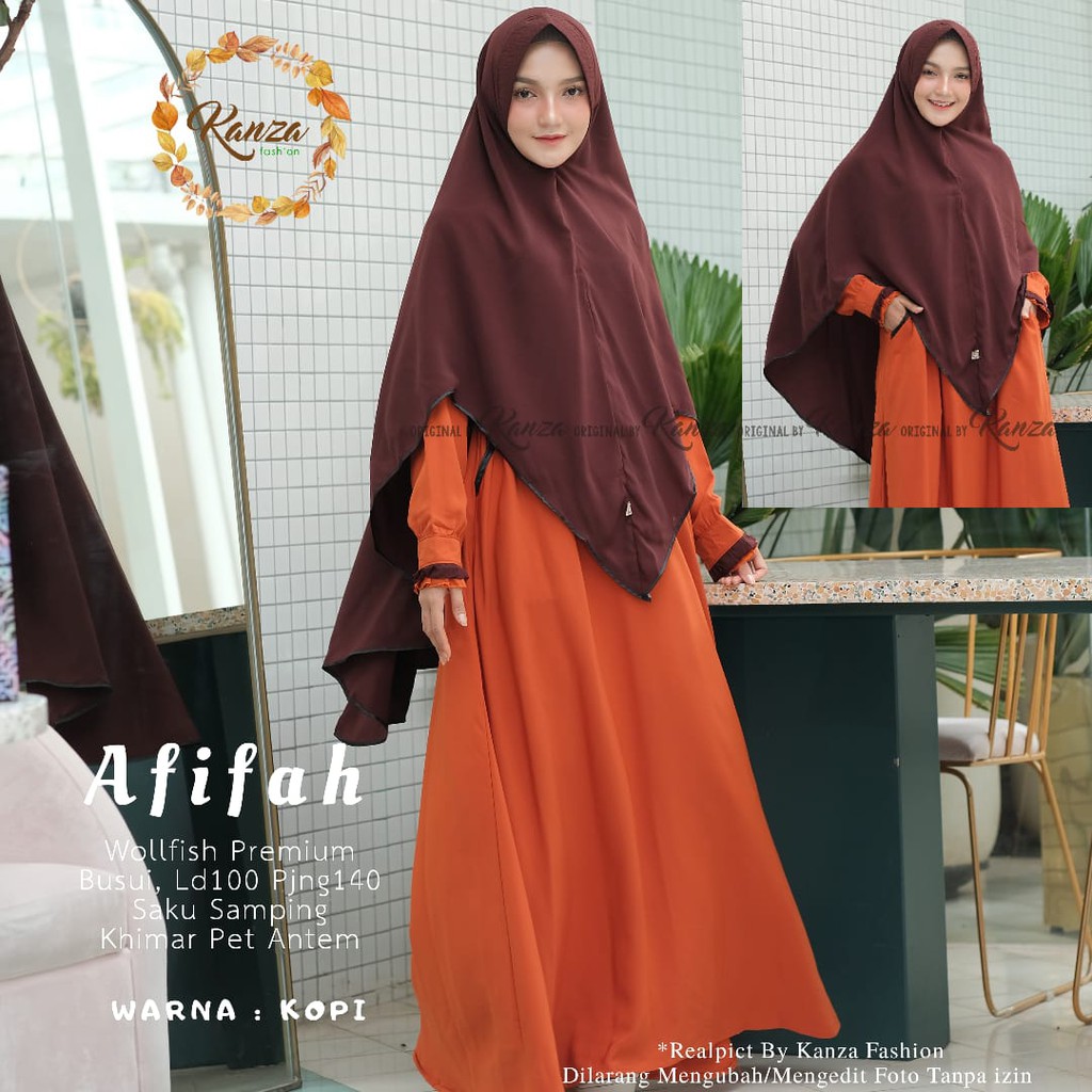 AFIFAH SYARI KHANZA SET GAMIS DUA WARNA