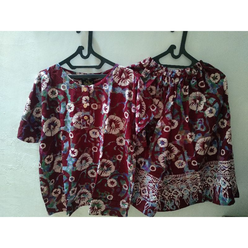 Setelan Kulot Batik Lie Ing Motif Bunga Kelir