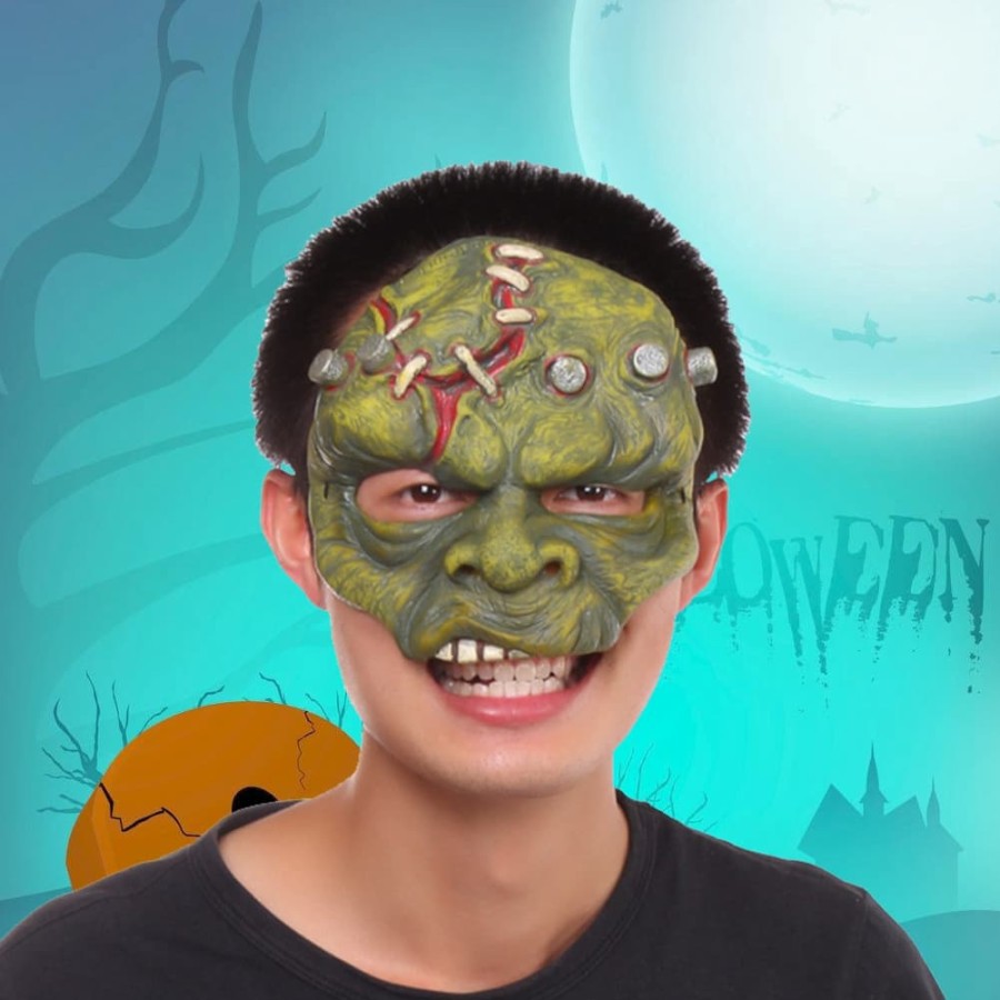 Topeng tengkorak zombie Frankenstein latex