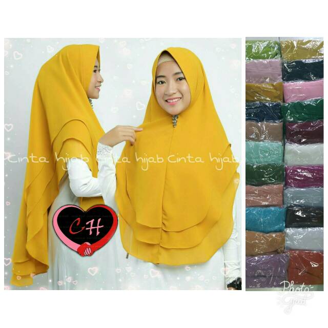 SALE Hijab ceruty 3 layer warna hijau botol