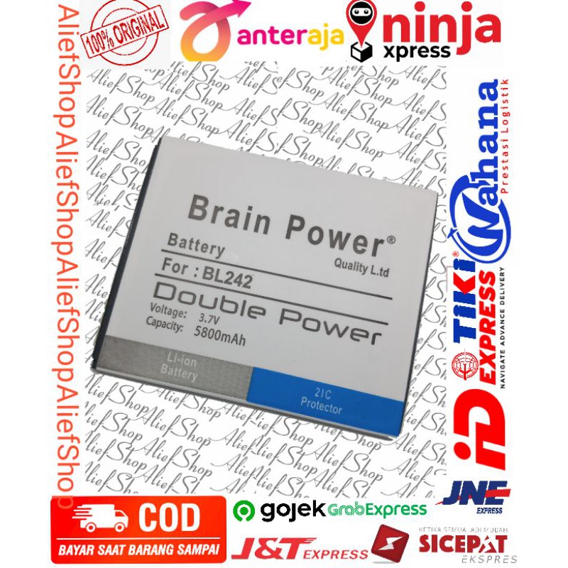 Batre Batrai Baterai Lenovo A6000 A6000+ Plus A6K BL242 BL 242 Bat Vibe C a2020 Brain Power Battery
