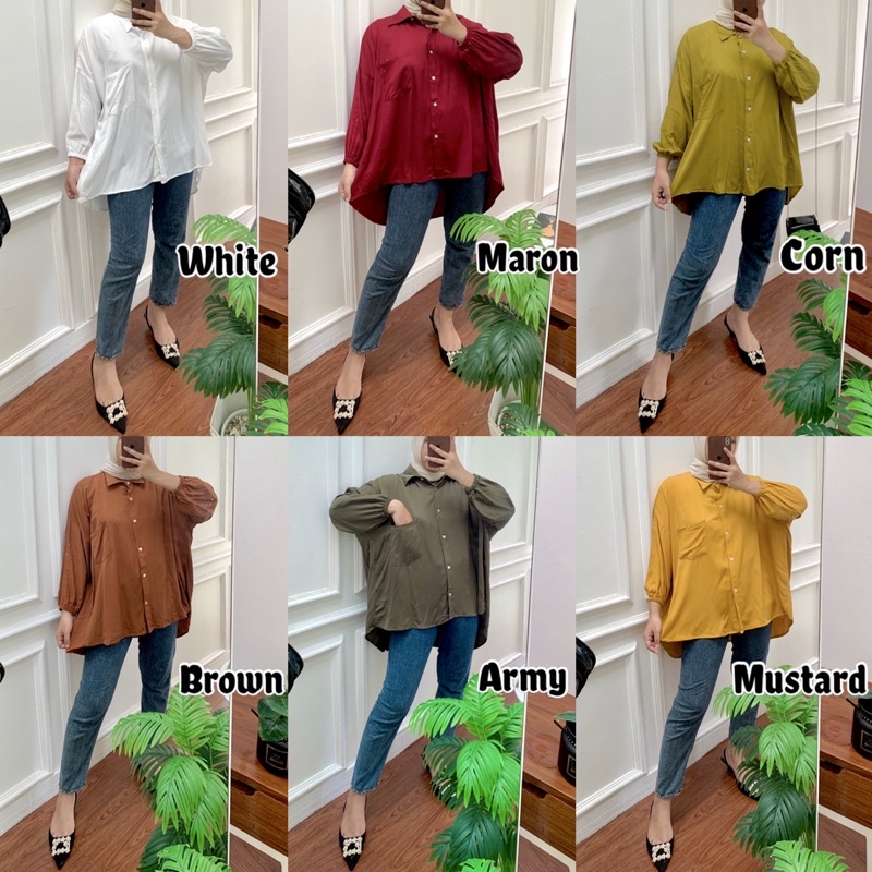 HANNA SHIRT || KEMEJA RAYON OVERSIZE