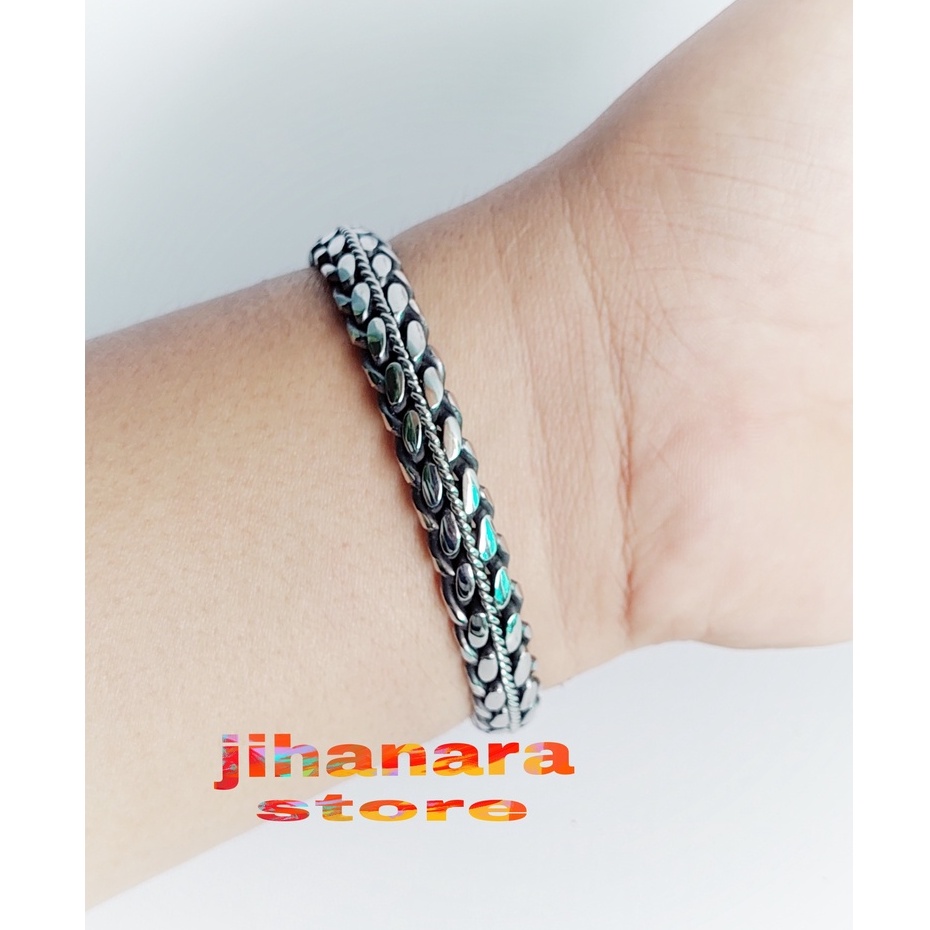 RNL GELANG BAJA/MONEL/BESI PUTIH MODEL ANYAM PAPUA ORIGINAL