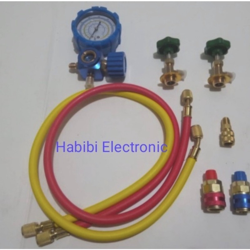 Paket Alat Isi Freon Ac Rumah R22 R32 R410 Mobil R134A Tanpa Freon